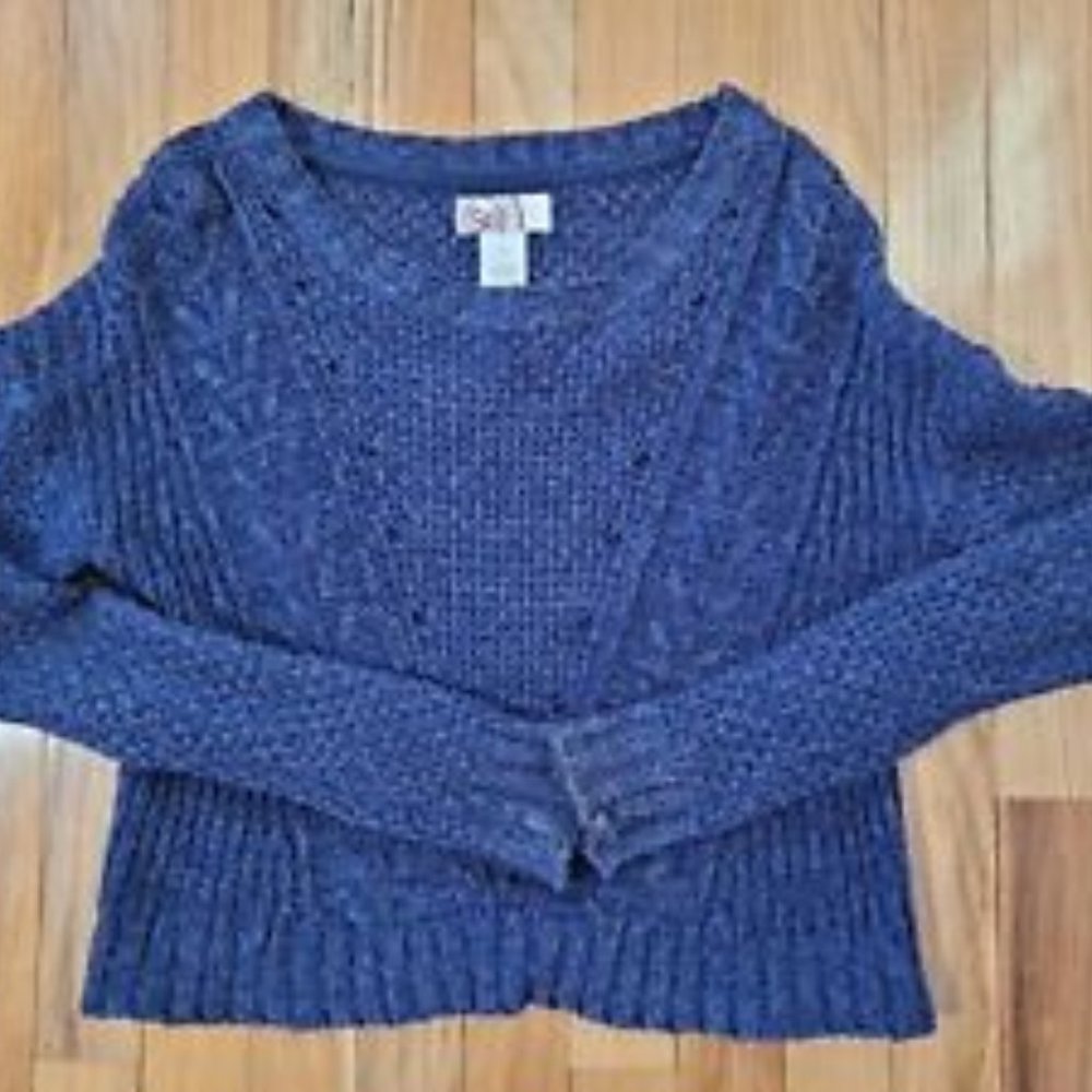 SO Blue/Navy Loose Knit Sweater ~ Size S ~ Pre-Owned in Good Condition!